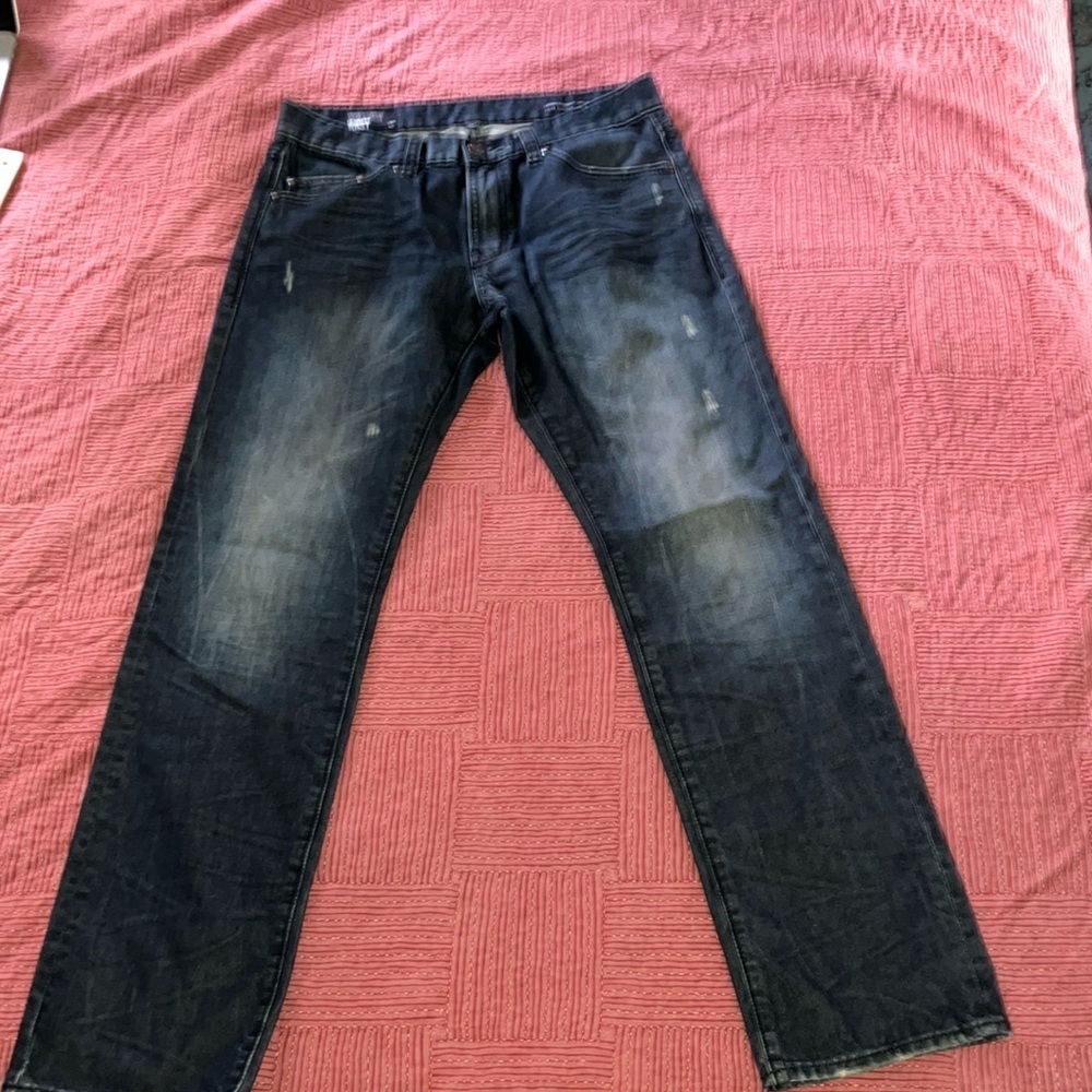 William Rast dark Blue Straight Leg Jeans with Distressed Finish - Picture 8 of 16